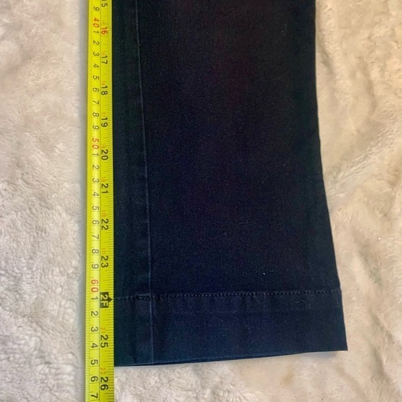 Isaac Mizrahi Live! Pants Sz 8 Black Cotton Rayon Spandex Ankle Length Side Slit - Picture 12 of 12